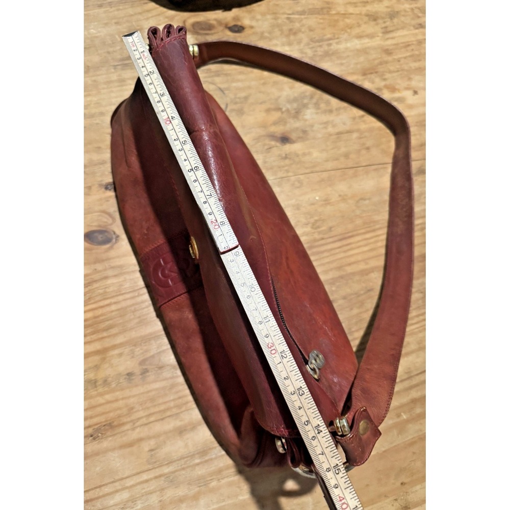 Vintage Marino Orlandi Italian Cognac Leather Large Shoulder Bag - Picture 13 of 16